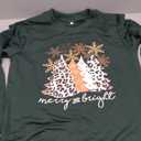 Christmas Sweatshirt Women Merry and Bright Christmas T-Shirt Funny Xmas Lights Blouse Tops Holiday Shirts Size S