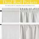 NICETOWN Greyish White 100% Blackout Linen French Door Sidelight Curtains, 12"W x 72"L