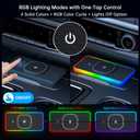 RGB Wireless Car Charging Pad for Magsafe, REESTECQI 15W LED Magnetic Wireless Charger for Car Non Slip Type C Charging Mat with 40W Car Charger Compatible with iPhone 17-12, Airpods (30CM Cable)