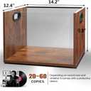 Vinyl Record Storage Crate 2 Pack, Holds up To 60 LPs, Album Visible Storage Box with Acrylic Front, Handle, Wooden Multi-Purpose Organizer for Records, Magazines and Books, Desktop and Home Office