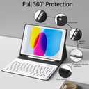 kenke Keyboard Case for iPad 9th/8th/7th Generation (10.2 Inch, 2021/2020/2019), Magnetic Detachable Wireless Bluetooth Keyboard, Thin & Light Keyboard Case with Pencil Holder, Black