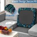 pickyNproud 8Pcs Patio Cushion Covers Stretch Outdoor Couch Cushions Slipcovers Replacement Washable Furniture Protector with Elastic Bottom Sofa Chair Seat Cover, Green Flower