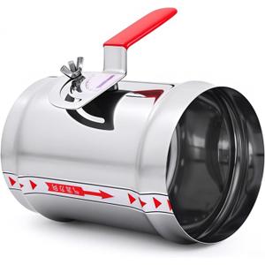 6" HVAC Duct Manual Volume Backdraft Damper, Stainless Steel Adjustment Handle, Airflow Control Valve for HVAC Ventilation System