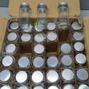 Glass Spice Jars with Labels with Metal Lids and Shakers Minimalist 36 Pack Set, 4oz Small Clear Empty Spice Bottles Seasoning Containers with Label Organizer Square Herb Seasoning Jars for Kitchen