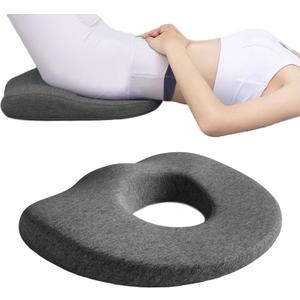Bed Sore Cushions For Butt, Bedsore Pressure Relief Pillow for Sleeping and Sitting, Donut Pillow Cushion for Bed Sores on Buttocks, O Shaped Opening Tailbone Pillow, Butt Pillows For Sitting Tailbone (Grey)