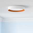 Bargeni 16.5 inch Dimmable LED Flush Mount Ceiling Light, Matte White with Gold Inside, 3000K/Warm White/30W, Modern Light Fixture for Closet and Hallway, 16.5 Inch-1 Pack