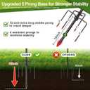 Hummingbird Feeder Pole for Outdoors - Heavy Duty Bird Feeder Stand with Adjustable Stake,62"Rustproof Shepards Poles with Hangers Holder for Birdfeeder,Wind Chimes,Lanterns,Wreaths,Black
