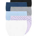 Hanes 6 Tagless High Waisted Briefs Underwear Womens Blue Purple Cotton (14, Solid/Print Mix)