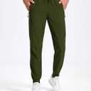 MAGNIVIT Men's Sweatpants with 3 Zipper Pockets Athletic Workout Lightweight Pants Quick Dry Running Joggers for Men (Green)