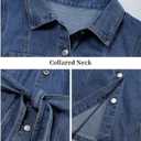 Women's Denim Dress Short Sleeve Jean Dress Denim Shirt Dresses Western Cowgirl Country Outfits with Pocket 2026 (Blue, Small)