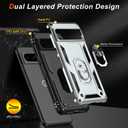 LUMARKE for Google Pixel 8 Pro Case with Screen Protector,Pass 16ft. Drop Tested Military Grade Protective Phone Cover with Magnetic Ring Kickstand Compatible with Car Mount Holder Silver