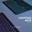 Universal Keyboard Case for 9-11 Inch Tablets, Dual Bluetooth Detachable Keyboard for Android Tablets/iPads/Galaxy Tabs, Magnetic Backlit Keyboard with Washable Adhesive Mount&Any-Angle Stand&Trackpad