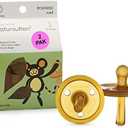 Natursutten Pacifiers 0-6 Months - 2-Pack Original Shield Round Nipple Natural Rubber Safe & Soft BPA-Free Pacifier for Breastfeeding Babies - Newborn Pacifiers Made in Italy, Butterfly/Round