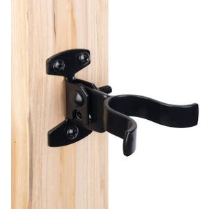 HILLMASTER 1-3/8" Flat Back Wall Mount Chain Link Fork Latch, Black Gate Fork Latch with Padlock Hole,Fence Latch Lock with Screws,Bolts,Gate Hardware Gate Latches for Outdoor Wooden Gates,2 PCS