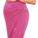 AISWI Womens Maternity Wrap Dress V Neck Ruffle Sleeves Semi Formal Baby Shower Photoshoot Party Cocktail Pregnancy (Pink, M)
