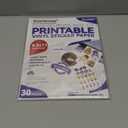 8.5x11 Printable Vinyl Sticker Paper Waterproof, Removable Self Adhesive Vinyl Sticker Sheets for Inkjet and Laser printer, 30 Pack, Letter Size, Glossy White