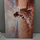 Jesus And Lamb Canvas Wall Art Christ Jesus Finds The Lost Lamb The Shepherd Painting Picture Wall Decor Religious Beliefs Poster Print Artwork for Living Room Bedroom Church Home Decoration (24"L x 16"W)