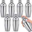 Nitial 6 Pcs Bar Cocktail Shaker Professional Stainless Steel Martini Drink Mixer with Built-in Strainer for Bartending No Leaks Boston Shaker for Bar Party Drink Mixing Tool(11.8 oz,Silver)