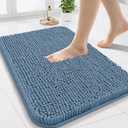 Arotive Bathroom Rugs 24x16, Extra Soft Absorbent Shaggy Chenille Bath Rugs, Machine Washable Rubber Backing Non-Slip Bath Mats for Bathroom Floor Tub and Shower, Home Decor Accessories, Grayish Blue