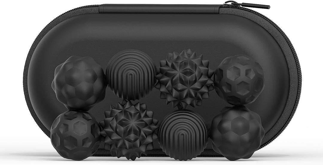 8pcs Magnetic Fidget Toy Balls Silicone Shell Magnetic Balls Suitable for Adults Fidget Stress Relief Magnetic Toys (Black)