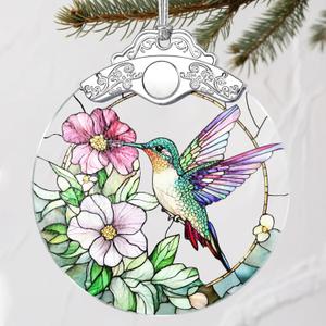 Stained Glass Hummingbird Christmas Ornament: Christmas Tree Ornaments & Decor, Holiday Decor  Holiday Presents, Gift Exchange Ideas & Elegant Keepsake for Family, Coworkers & Friends