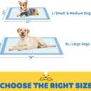 Powools 100-Pack X-Large Puppy Pads - 34'' x 28'' Pee Pads for Dogs Potty Training with Leak-Proof Quick-Dry Design, 6-Layer Wee Wee Pads for Dogs, Blue