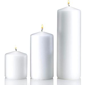 Vanilla Pillar Candles Set of 3 - Dripless Unscented - 3x3, 3x6 & 3x9 Decorative Candles for Home Decor & Table Centerpieces, PARNOO (White)
