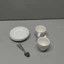 Porcelain Espresso Cup with Saucer And Stainless Steel mini Spoons, Espresso shot Cup, 80ml/2.7Oz, Pack of 2, White