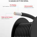 NAOEVO 16 Gauge Wire 120ft, 16 AWG Wire 6 Colors 20ft Each Spool, Flexible Silicone Tinned Copper Electrical Cable, Wiring kit for Breadboard/Automotive/DIY/Battery, 200
