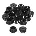 uxcell 30Pcs Cable Grommets, Snap Bushing Grommet for Holes with 0.75"(19mm) Mounting, Petal-Shaped Buckle Round Nylon Cable Desk Grommet for Cables and Cords Management, Black