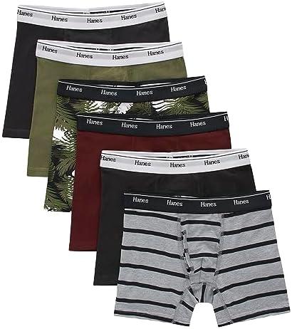 Hanes boys Originals Boxer Briefs, Stretch Cotton Underwear, Assorted, 6-pack Large