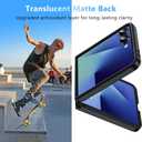 OWKEY Case for Samsung Galaxy Z Flip 7, Magnetic Phone Case [Compatible with MagSafe] Anti-Fingerprint Translucent Matte Shockproof Protective Case for Samsung Z Flip 7 (Black)