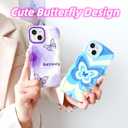 Compatible with iPhone 12 Butterfly Case for Women Girls,Aesthetic Cute Girly Wavy Design Soft Shockproof Cell Phone Cover for iPhone 12 (Butterfly/Purple)