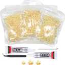 qiipii Light Champagne AB Resin Rhinestones w B7000 Jewelry Glue for Bedazzling Crafting 3mm 4mm 5mm Flatback Jelly Stones Bulk SS10- SS20 Diamonds Crystals Gems for Nails Face Makeup Tumblers Crafts