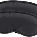 Lewis N. Clark Comfort Eye Mask + Sleep Aid to Block Light for Travel, Airplane, Hotel, Airport, Insomnia + Headache Relief with Adjustable Straps, 2 pack, Black (2 Count (Pack of 1))
