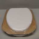 Mayfair Padded Toilet Seat with Chrome Hinges, Soft Vinyl over Wood Core Seat, Made in USA, Elongated, White