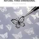 3 x Nail Art Silicone Molds 3D Nail Art Mold Multi-Shape Butterfly Embossed Silicone Molds Suitable for DIY Nail Art Decoration