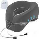 jiaao Upgraded Middle Memory Foam Travel Neck Pillow for Airplane- 360° Ergonomic Head and Neck Support for Flight, Car, Train, Bus - Soft Travel Pillow for Side & Back Sleepers with Travel Pouch