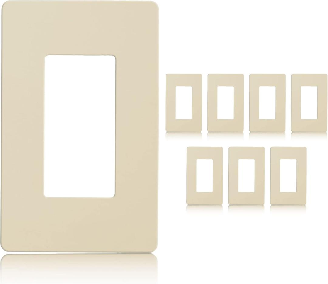 Faith Ivory 1-Gang Screwless Wall Plate (8-pack) | Light Switch Plate or Wall Plate for Electrical Outlet | 1-Gang Wall Plate for Decorator Switches and Receptacles | Heat-Resistant Thermoplastic