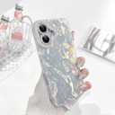 Lovmooful Compatible for iPhone 16 Case Cute Sparkle Pleated Texture with Glitter Lens Protector Design Bumper Protector for Girls Women Soft TPU+PC Shockproof Protective Girly-Silver