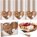 Patelai 36 Set Bridal Baby Shower Favor Heart Cheese Board with Knife, Wood Mini Charcuterie Board Thank You Gift Box for Guest Bridal Baby Shower Prize Wedding Valentines Birthday (Acacia Color)