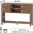 Farmhouse Console Table with 2-Door Cabinet, Retro Entryway Table with Storage Shelf, 43.31 inch Sofa Table Buffet Sideboard for Kitchen, Hallway, Dining, Living Room, Walnut