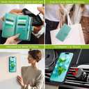 Varikke for iPhone 16 Plus Wallet Case Detachable with RFID Blocking Card Holder for Women, Glitter Leather Strap Strong Magnetic Flip Wallet Removable Phone Case for iPhone 16 Plus 6.7", Mint