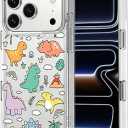 MOSNOVO for iPhone 17 Case | Military Grade 6.6ft Drop Tested | Camera Control | Clear with Dinosaur Land Design