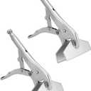 QWORK 10" Locking Sheet Metal Clamp, 2 Pack Welding Locking Plier Tools, Heavy Duty Sheet Metal Grip Tool, Adjustable Opening Nickle Plated Welding Plier