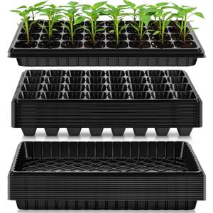 Vesici 32 Pack Seed Starter Trays, 32 Cell Seedling Trays with 1020 Flat Tray, Deep Plug Nursery Plant Pots for Germination, Water Collection, Indoor Outdoor Seed Starting & Transplanting