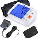 Digital Blood Pressure Monitor, Large Cuff 0.7-1.3 Feet, Electric Upper Arm Blood Pressure Machine with Electric Powered Charger and Device Case, Backlight LCD Screen