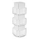 Natheeph Rotating Display Stand Greeting Card Display Wooden Display Rack with Two Card Sticker for Greeting Card Vendor Coffee Bag 3 Tier Tabletop Display Stand (White)