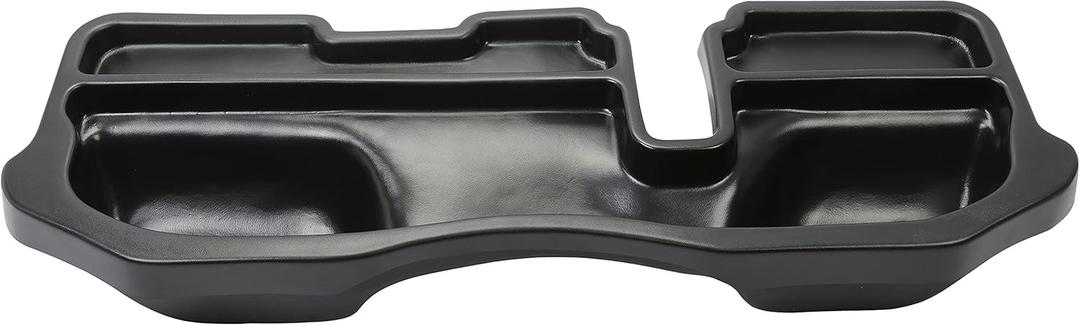 HECASA Under Seat Storage Box Compatible with 2002-2019 Dodge Ram 1500 2500 3500 Quad/Crew/Classic Crew Cab Pickup 60/40 Split Rear Bench Seat Gearbox Storage Liner Plastic Black