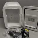 CROWNFUL Mini Fridge, 4 Liter/6 Can Portable Cooler and Warmer Personal Refrigerator for Skin Care, Cosmetics, Beverage, Food,Great for Bedroom, Office, Car, Dorm, ETL Listed (White)